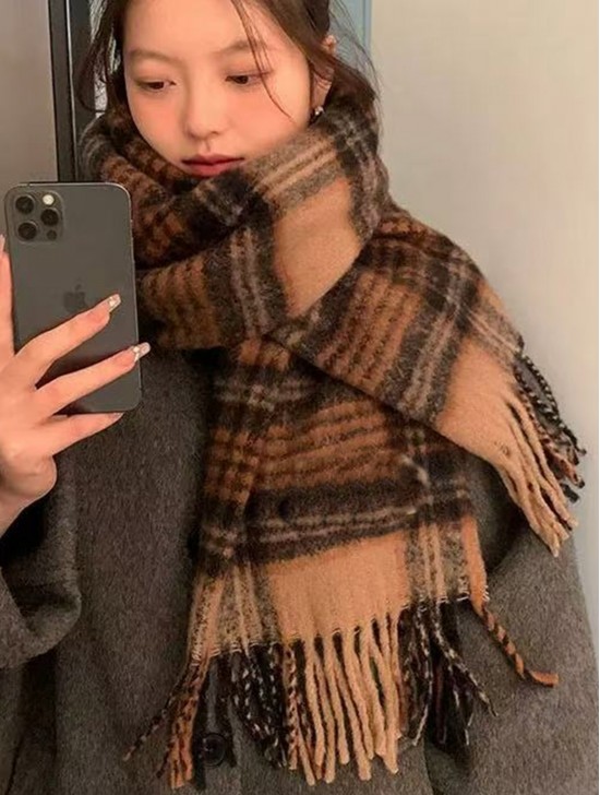 English Style Plaid Fashion Blanket Scarf